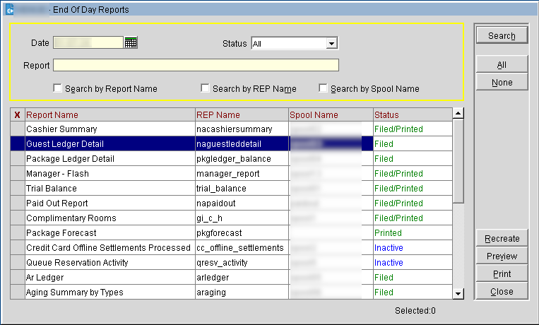 Opera pms end of day reports